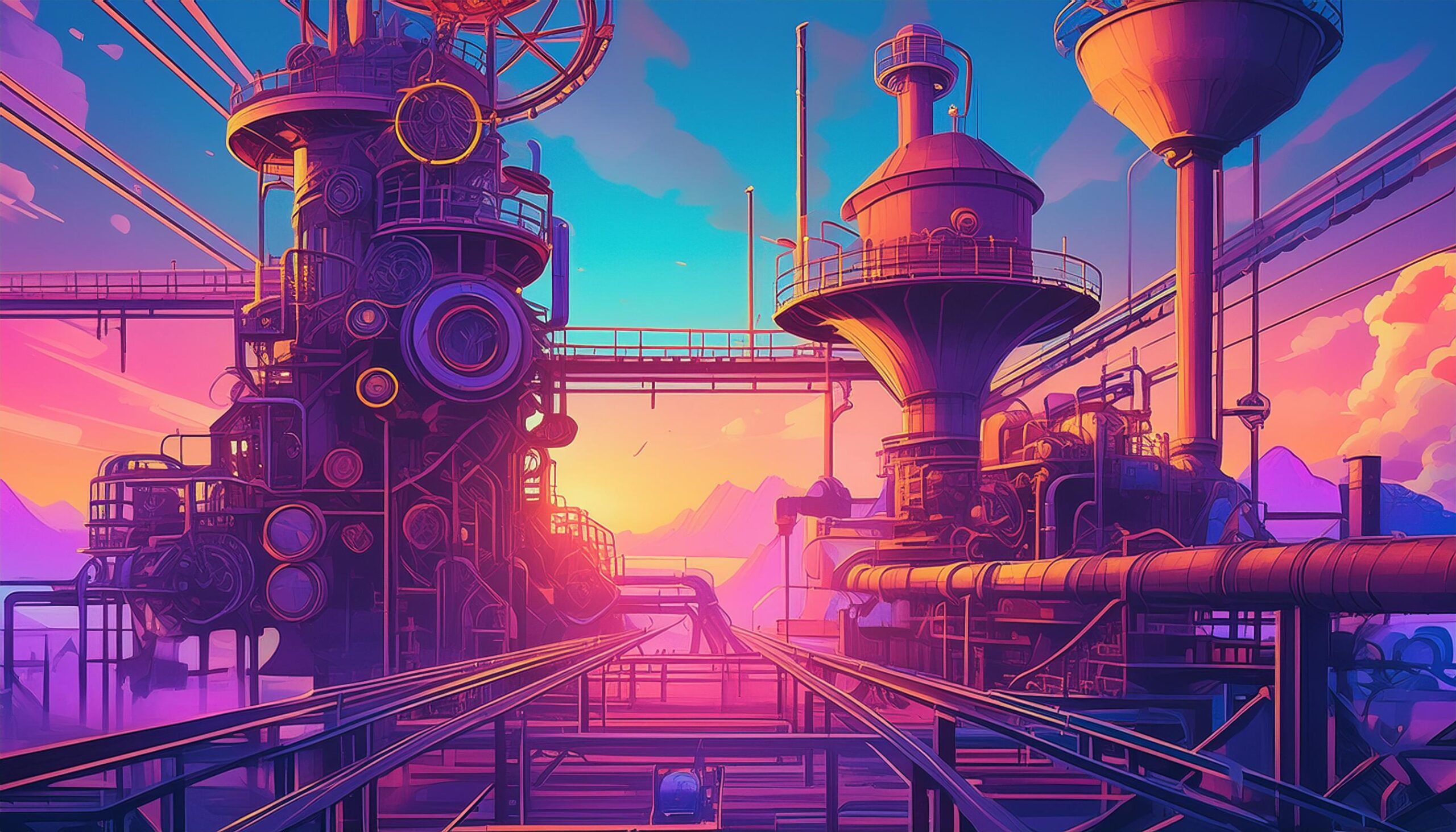 Industrie musicale steampunk illustration